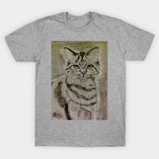 Gothic Cat Sketch T-Shirt